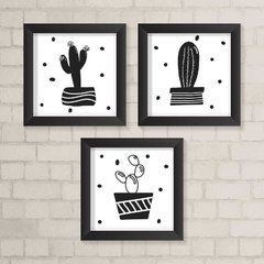Kit de Quadros Cactus Preto e Branco - comprar online