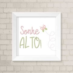 Quadro Infantil Sonhe Alto Borboleta