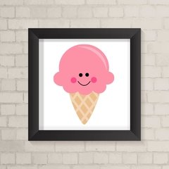 Quadro Infantil Sorvete Rosa - comprar online