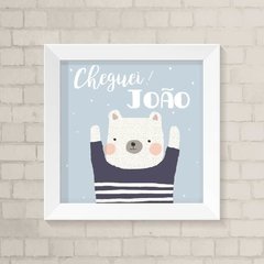 Quadro com Nome Urso Azul