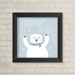 Quadro com Nome Ursinho na Neve - comprar online