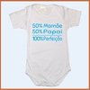 Body para bebê - 50% Mamãe + 50% Papai = 100% Perfeição - Camisetas Rápido Shop