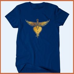 Camiseta Bon Jovi Coração com Asas Dourado - comprar online