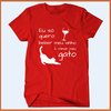 Camiseta Eu só quero beber meu vinho e mimar meu gato - Camisetas Rápido Shop