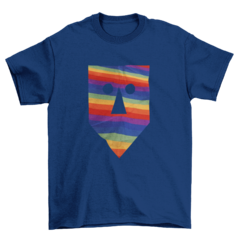 Camiseta Básica Baiana System Máscara Arco Íris Azul Marinho