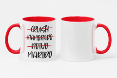 Caneca Personalizada Branca e Branca Com Alça e Fundo Vermelho Porcelana Crush Namorado Noivo Marido - comprar online