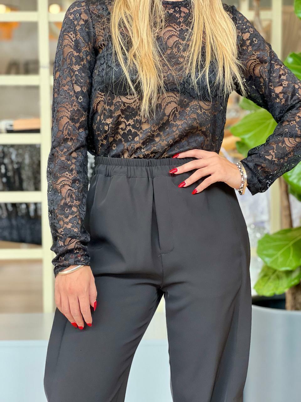 BLUSA ENCAJE EO00610 ELINA OVIEDO SHOWROOM