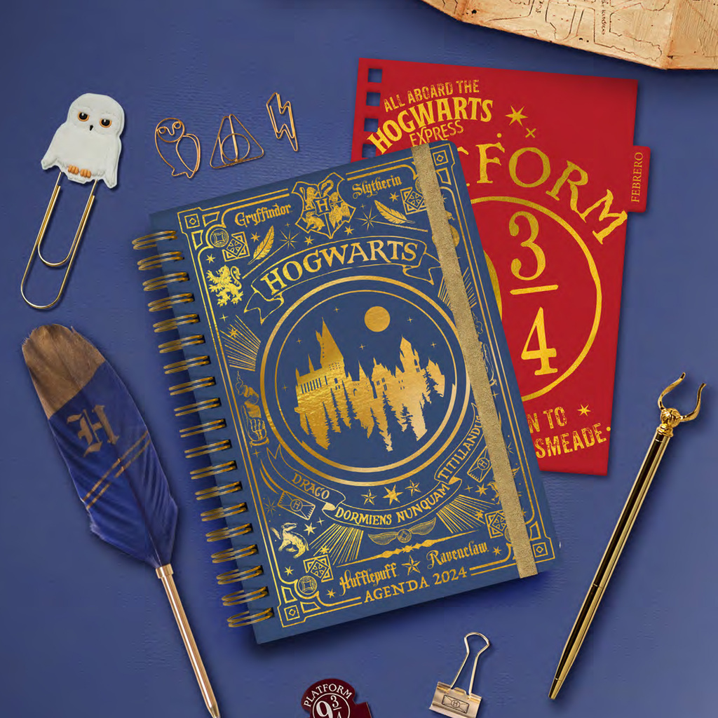 Mooving Harry Potter Agenda - Organize Your Magic Moments in Style with our  14x20 Gold Stamped Planner (Spanish), agenda harry potter 2024 