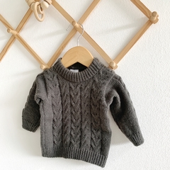 Sweater Trenzas Gris topo - comprar online