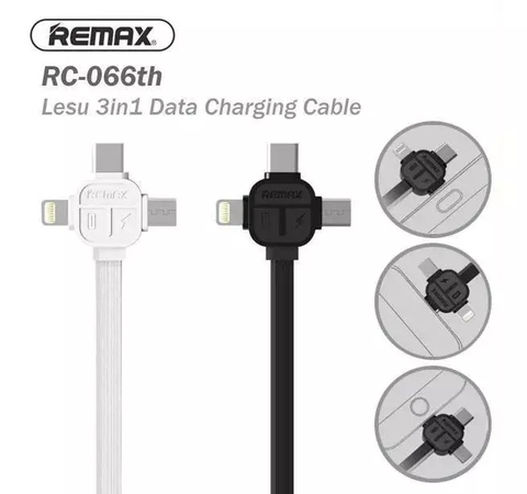 Cable Usb 3 En 1 Micro Tipo C Lightning 2.1a Remax Premium