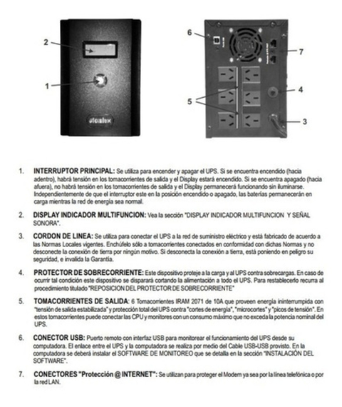 Ups Estabilizador De Tensión Atomlux Ups3500@ 3500va 220v Ca en internet