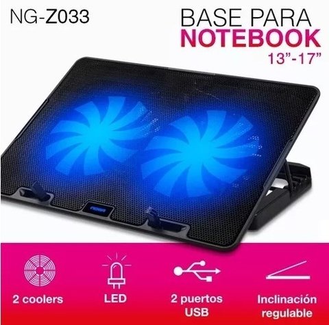 Base Gamer Refrigerante Para Notebook Con Led Noga Z033 - comprar online