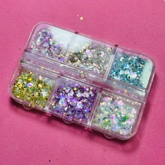 Mix de glitter metalizados, pack x6