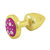 PLUG ANAL ABS DOURADO "P" PEDRA REDONDA PINK - comprar online