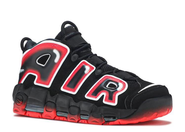 Nike Air More Uptempo "Black White Laser Crimson"