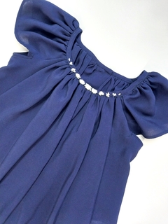239205 Blusa Azul Bordada - tienda online