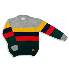 Sweater rayado gris melange 423723