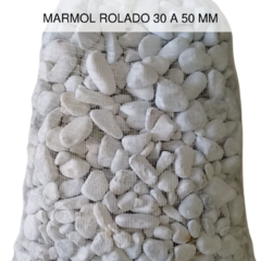 Bolson m³ piedra blanca marmol rolado /redondeada - tienda online