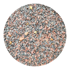 Piedra granito mix rojo gris en Bolson de m³