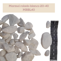 Piedra marmol semirolado Blanco - Bolson m³ - Nuevo Vivero Hanasono