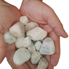 Bolson m³ piedra blanca marmol rolado /redondeada - tienda online