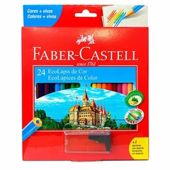 Lápis De Cor 24 Cores Faber-Castell C/ Apontador + Cor Prata