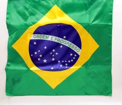 Bandana Bandeira Brasil 55x55 Kit 12 Unidades Cetim Copa - comprar online