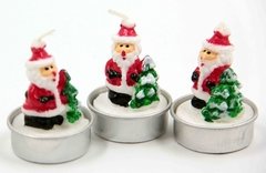 Mini Velas Natal Papai Noel/Presentes 3 Unidades Decorativas