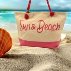 Bolsa Sun & Beach Praia Alça Trançada Tecido Feminina Verão