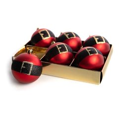 Bola de Natal Nº7 Com 6 Unidades Fosca Vermelho Glitter - Mundo Variedades