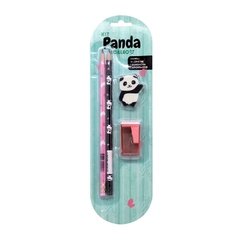 Kit Escolar 2 Lápis Panda HB + Borracha + Apontador Leo & Leo - comprar online
