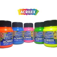 Kit 4 Unidades Tinta Tecido Fluorescente Acrilex Escolha Cor - comprar online