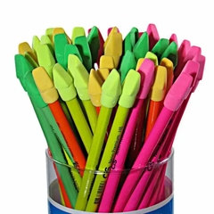 Kit 48 Lápis Neon Cis Premium HB N°2 Borracha Escolar - comprar online