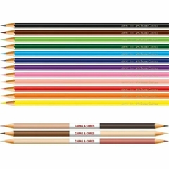 Lápis De Cor 12 Cores Faber-Castell Caras E Cores 6 Tom Pele na internet