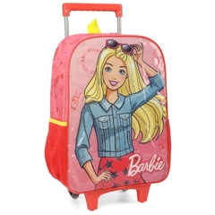 Mochila Rodinha Barbie Vermelha Grande Luxcel Original
