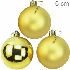 Bola de Natal Nº6 Com 9 Unidades Fosca E Cromada Dourada