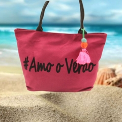 Bolsa Amo o Verão Neon Praia Piscina Verão Resistente Grande - loja online