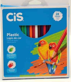 Lápis de Cor 24 Cores CIS Corpo de Plástico Sextavado Escolar Promoção - comprar online
