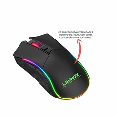 Mouse Gamer Macros Customizáveis Led Rgb 6400 Dpi Lehmox na internet