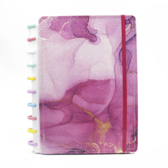 Caderno Inteligente Disco Mármore Glitter Brilhante 26CM