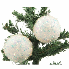 Bola de Natal N°6 Branca Holográfica 5 Unidades Texturizado - comprar online