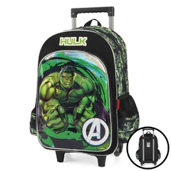Mochila Rodinhas Hulk Avengers C/ Luva G Original Luxcel