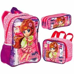 Kit Mochila G Polly Pocket 19M Costas + Lancheira Original