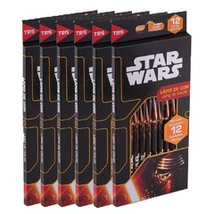 Kit 6 Caixas Lápis de Cor Star Wars Tris 12 Cores Madeira