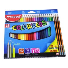 Lápis de Cor Color'Peps 24 Cores Madeira Maped + 3 Pretos