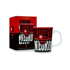 Caneca Porcelana Premium Flamengo Acima De Tudo, Rubro Negro