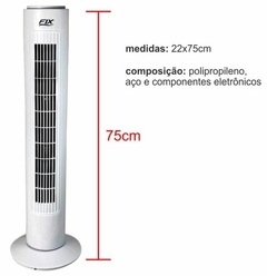 Ventilador De Coluna Branco 75 cm Circulador 127V Silencioso - Mundo Variedades