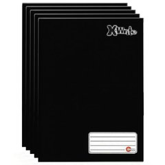 Kit 5 Cadernos Brochurão X-Write Preto 96 Folhas Máxima
