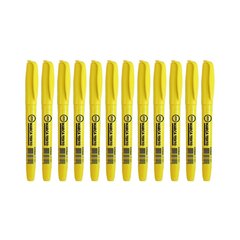 Caixa Com 12 Marca Textos Jocar Office Slim Cores Amarelo