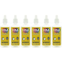 Pacote Com 6 Unidades de Cola Transparente 37 Gr Acrilex